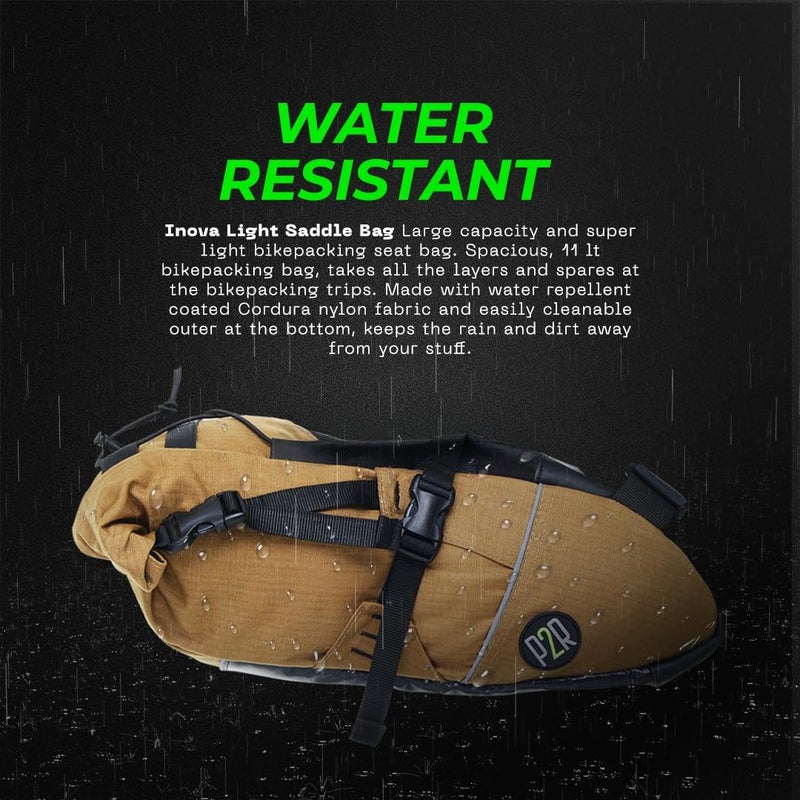 PACK2RIDE Inova Light Bike Saddle Bag - Water Resistant, Durable Cordura Fabric, Essential for Bikepacking - Under Seat Storage, Seat Bag for Road, Gravel Cycling - Image 5